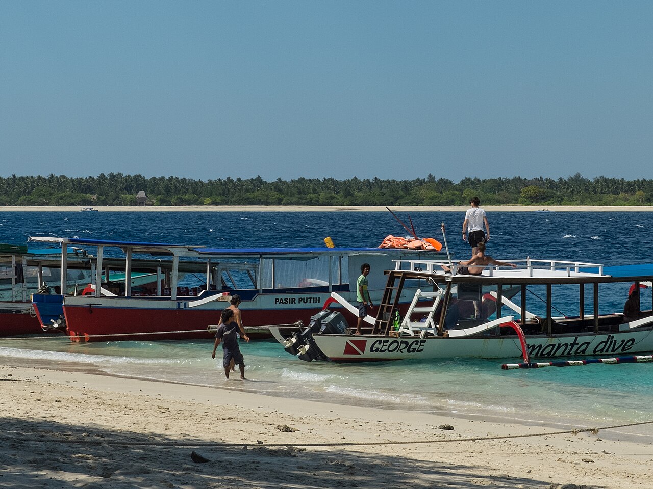 Passenger ferry alongside the pier at Gili Trawangan