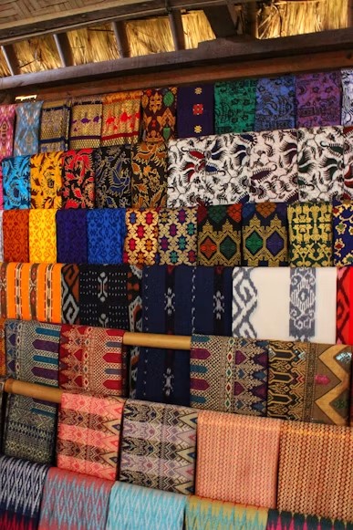 Colorful Sasak songket weaving from Sade Village, Lombok